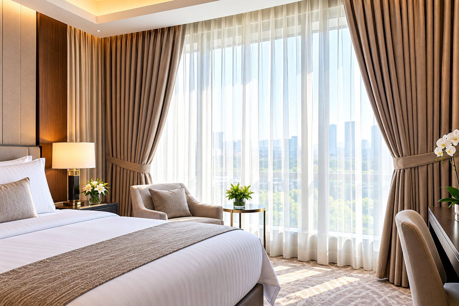 Hotel curtains and hospitality textiles